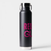 Redneck Glam Pink Glitzer auf Schwarz Trinkflasche (Vorne)