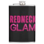Redneck Glam Pink Glitzer Flachmann (Vorderseite)