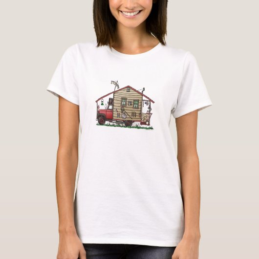 Redneck-Hinterwäldler-Camper-Kleid T-Shirt (Vorderseite)
