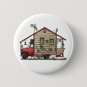 Redneck-Hinterwäldler-Camper-Knöpfe Button