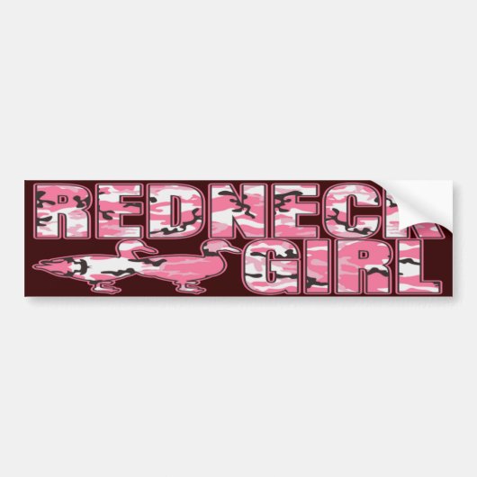Redneck-Mädchen-Rosa-Tarnung duckt Autoaufkleber (Vorne)