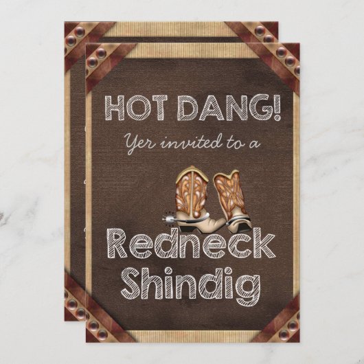 Redneck Party Einladung (Vorne/Hinten)