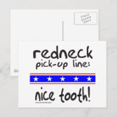 Redneck PICK-UP LINE NICE TOOTH T - SHIRT Postkarte (Vorne/Hinten)