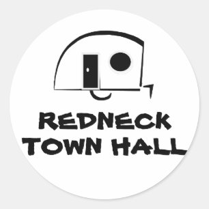 REDNECK-RATHAUS-Aufkleber Runder Aufkleber
