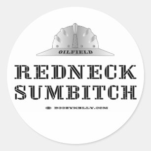 Redneck Sumhhire, Ölfelderetikett, Harthut, Öl Runder Aufkleber