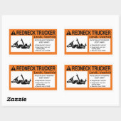 Redneck Trucker Rechteckiger Aufkleber (Blatt)