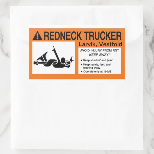 Redneck Trucker Rechteckiger Aufkleber (Tasche)