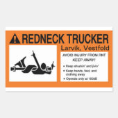 Redneck Trucker Rechteckiger Aufkleber (Vorderseite)