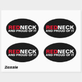 Redneck und Stolz Ovaler Aufkleber (Blatt)