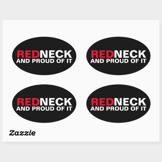 Redneck und Stolz Ovaler Aufkleber (Blatt)