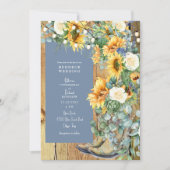 Redneck Wedding Cowboy Boots String Periwinkle Einladung (Vorderseite)