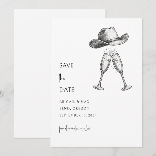 Redneck Wedding Save the Date (Vorne/Hinten)