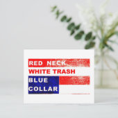 Redneck White Trash Blue Collar Post Card Postkarte (Stehend Vorderseite)