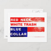 Redneck White Trash Blue Collar Post Card Postkarte (Vorne/Hinten)