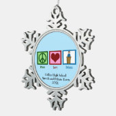 Redner- und Diskussionsteam Niedlich Custom Blue C Schneeflocken Zinn-Ornament (Rechts)