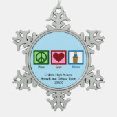 Redner- und Diskussionsteam Niedlich Custom Blue C Schneeflocken Zinn-Ornament (Vorderseite)