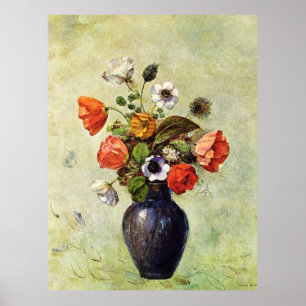 Redon - Anemonen und Pflaumen in einer Vase, Poster