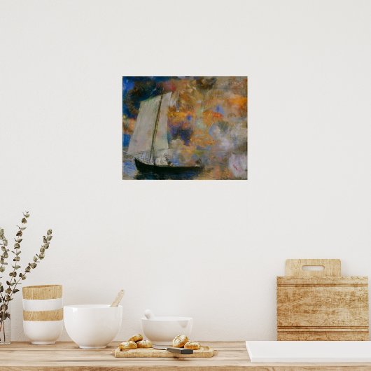 Redon - Blume Wolken Poster (Küche)