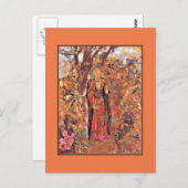 Redon - Buddha, der zwischen den Blume spaziert Postkarte (Vorne/Hinten)
