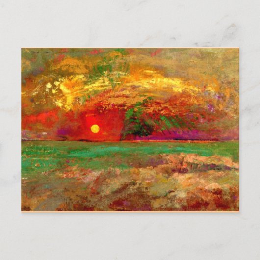 Redon - Der Sonnenuntergang Postkarte (Vorderseite)