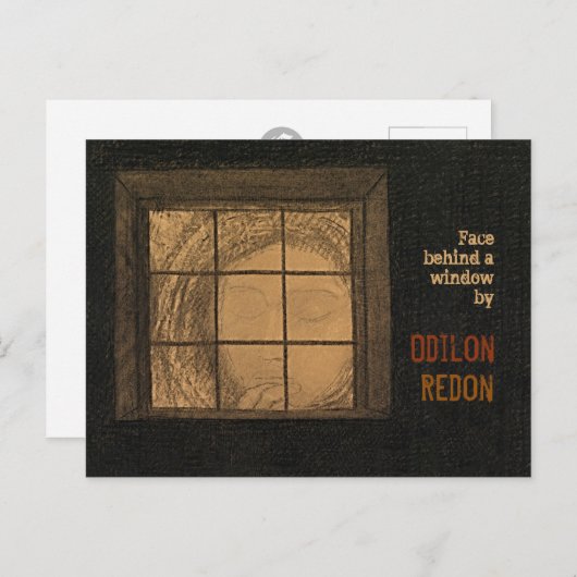 Redon Face hinter einem Fenster CC0681 Postcard Postkarte (Vorne/Hinten)