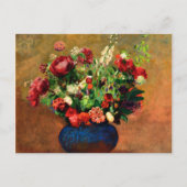 Redon - Poppies und Sweet William in einer blauen Postkarte (Vorderseite)