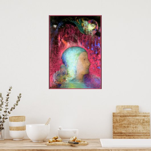 Redon - Profil zu Roten Meanders Poster (Küche)