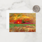 Redon - Sonnenuntergang, bunte Kunstwerke Mitteilungskarte (Vorderseite/Rückseite Beispiel)