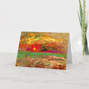 Redon - Sonnenuntergang, farbenfrohe Kunst Karte