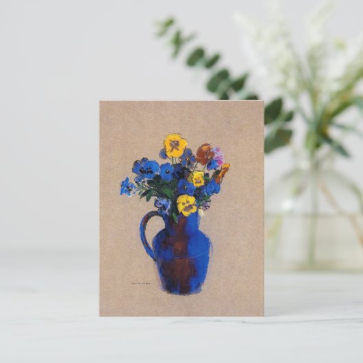 Redon - Vase der Blume Stiefmütterchen, Postkarte (Stehend Vorderseite)