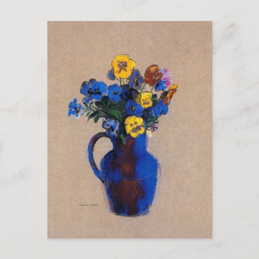 Redon - Vase der Blume Stiefmütterchen, Postkarte (Vorderseite)