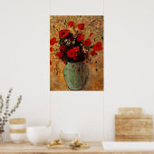 Redon - Vase of Poppies Poster (Küche)