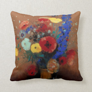 Redon: Wilde Blumen, C1912 Kissen