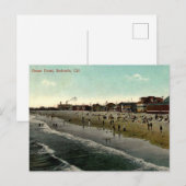 Redondo Beach CA, Badestrand 1910er Postkarte (Vorne/Hinten)