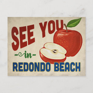 Redondo Beach California Apple - Vintage Travel Postkarte