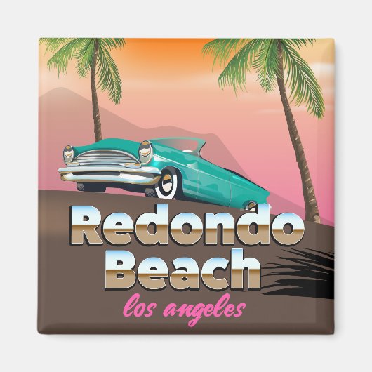 Redondo Beach LA Reiseplakat Magnet (Vorne)