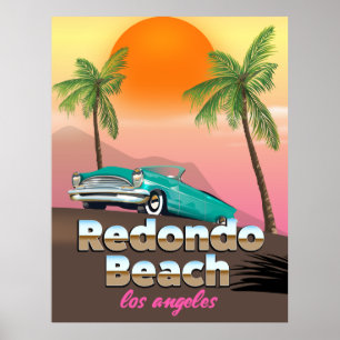 Redondo Beach LA travel poster