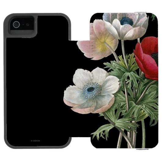 Redoute: Anemone, 1833 Incipio iPhone Geldbeutel-Hülle (Folio Geöffnet)