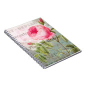 Redoute Antique Rose French Shabby Notebook Notizblock (Rechte Seite)