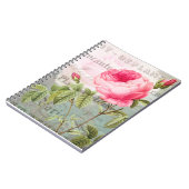 Redoute Antique Rose French Shabby Notebook Notizblock (Linke Seite)