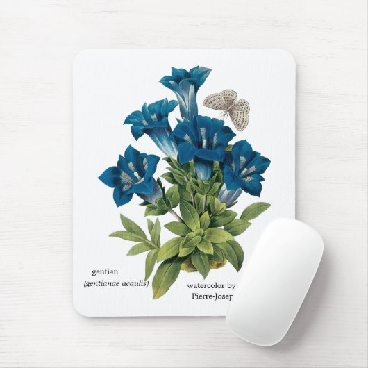 Redoute blaue Blume Mousepad (Mit Mouse)