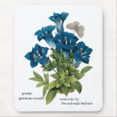Redoute blaue Blume Mousepad (Vorne)