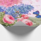 Redoute Blume Collage Glossage Wrapping Paper Geschenkpapier (Ecke)