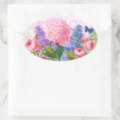 Redoute Blume Oval Siegel Aufkleber (Tasche)