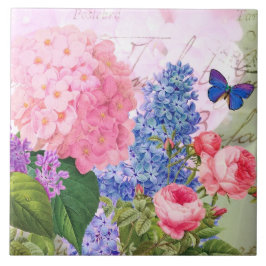 Redoute Blume Pink Hydrangea Keramik Tile Fliese