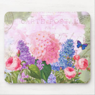Redoute Blumen Collage Mauspad