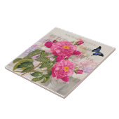 Redoute French Pink Roses Keramik Tile Fliese (Seite)