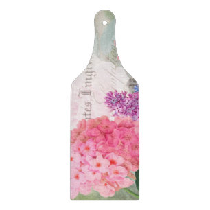 Redoute Hydrangea Lilac Glass Cutting Board Paddle Schneidebrett