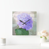 Redoute Hydrangea Shabby French Accent Clock Quadratische Wanduhr (Zuhause)