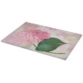 Redoute Pink Hydrangea Blume Glasschneidebrett Schneidebrett (Ecke)